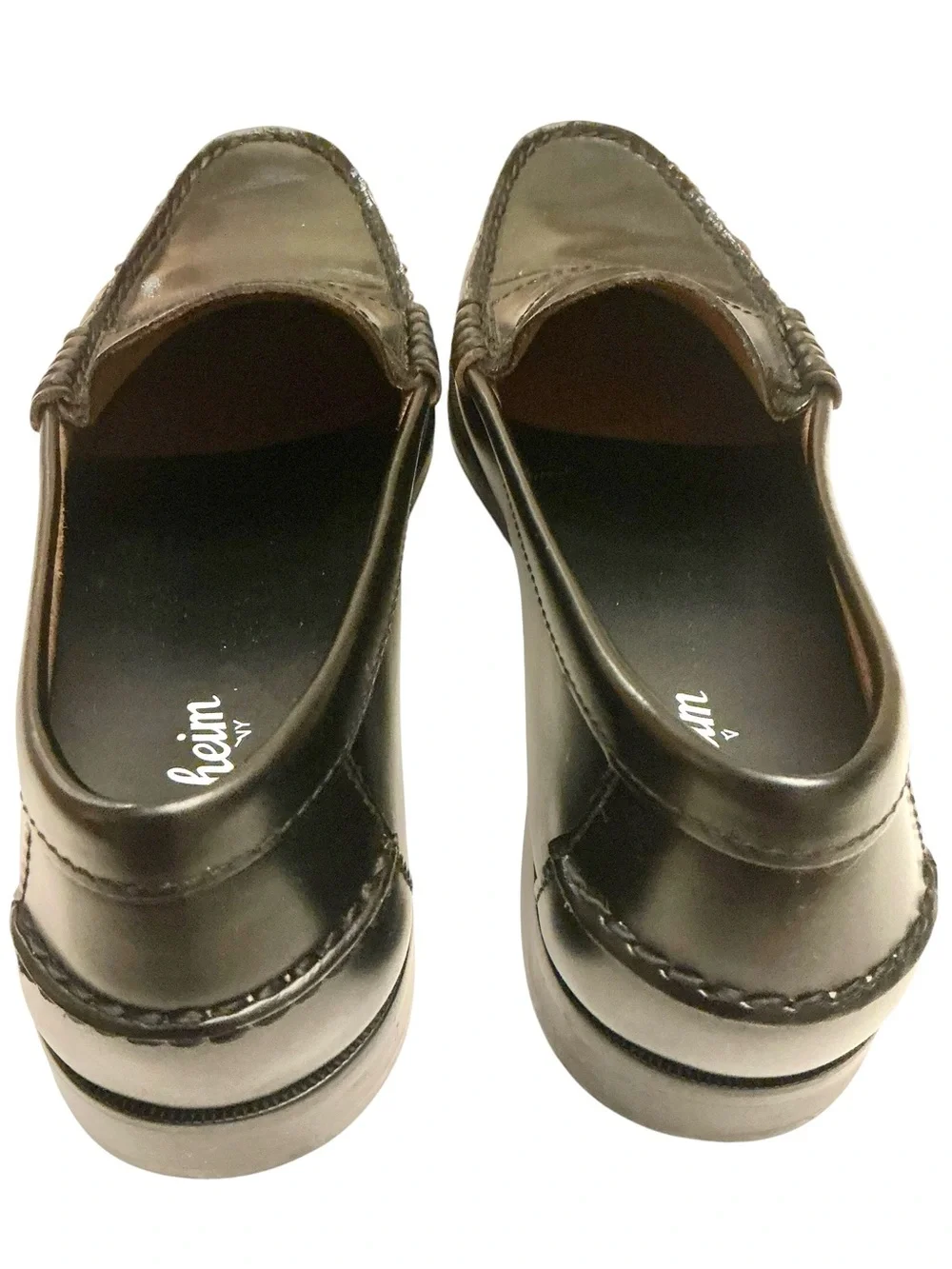 Florsheim Berkley Black Leather Penny Loafers  Moc Toe Slip-Ons Size-8.5D Men’s